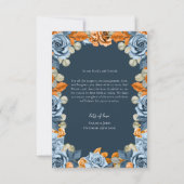 フローラテラコッタ海軍ブルーと結婚錆の写真 サンキューカード (裏面)