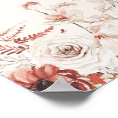 フローラテラコッタ秋ブライダルシャワーレシピカード ポスター (角)