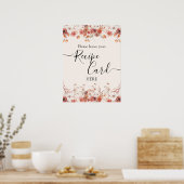 フローラテラコッタ秋ブライダルシャワーレシピカード ポスター (キッチン)