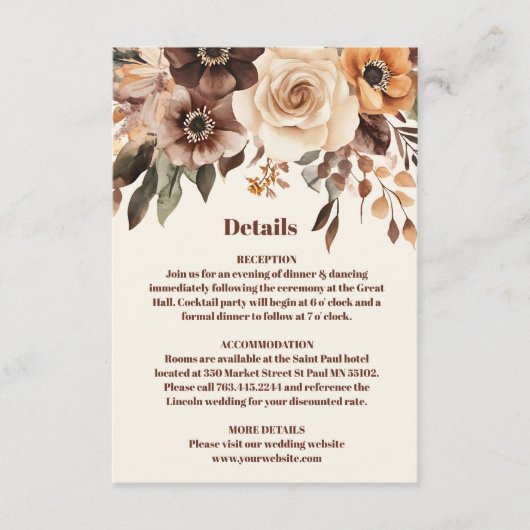 フローラテラコッタ結婚ス エンクロージャーカード (正面)