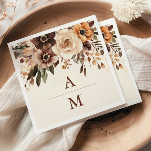 フローラテラコッタ結婚ス スタンダードカクテルナプキン