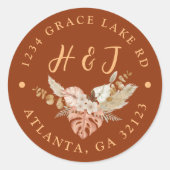 フローラテラ結婚コッタ差出人住所 ラウンドシール (正面)