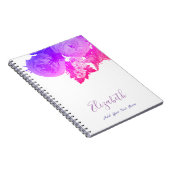 フローラテンプレートエレガント水彩花バラ ノートブック (右側)