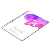 フローラテンプレートエレガント水彩花バラ ノートブック (左側)