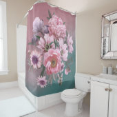 フローラテンプレート美しい花牡丹と入 シャワーカーテン (インサイチュ)