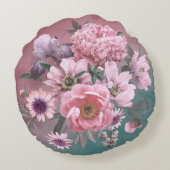 フローラテンプレート美しい花牡丹と入 ラウンドクッション (裏面)