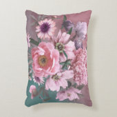 フローラテンプレート。美しい花の牡丹と入 アクセントクッション (正面(垂直))