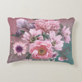 フローラテンプレート。美しい花の牡丹と入 アクセントクッション (裏面)
