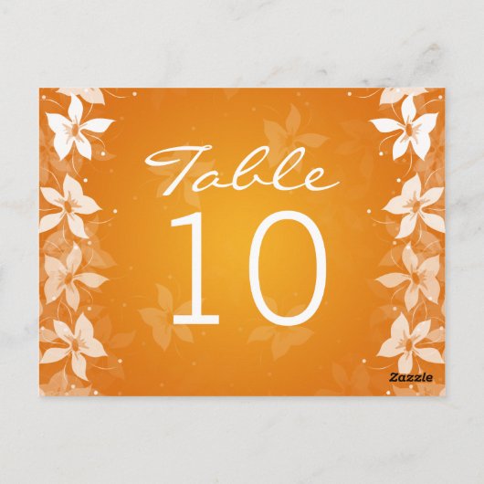 フローラテーブル番号エキゾチック開花オレンジ ポストカード (裏面)