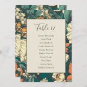 フローラテーブル番号座席表 招待状 (正面/裏面)