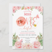 フローラテーマガールファースト誕生日 招待状 (正面)