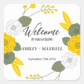 フローラテーマ歓迎 スクエアシール (正面)