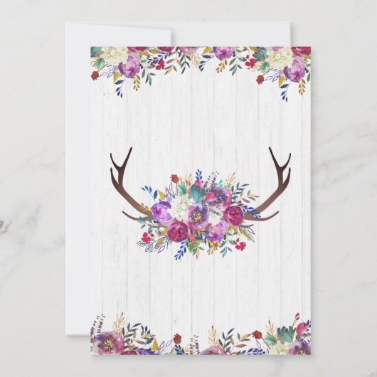 フローラディアアントラーシック誕生日パーティーの招待 招待状 (裏面)