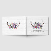 フローラディアアントラーブーケ素朴ス結婚モノグラム ゲストブック (全面)