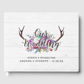 フローラディアアントラーブーケ素朴ス結婚モノグラム ゲストブック (正面)