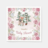 フローラディアスノーフレーク赤ちゃんガールシャワー スタンダードカクテルナプキン (正面)