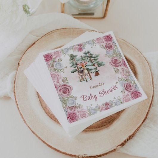 フローラディアスノーフレーク赤ちゃんガールシャワー スタンダードカクテルナプキン