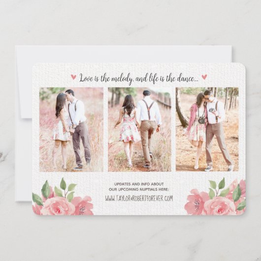 フローラディスコボールウェディング日付を保存 セーブザデート (裏面)