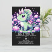 フローラディノ恐竜デジタル誕生日 招待状 (スタンド正面)