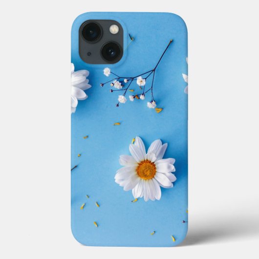フローラデイジーパターン – ライトブルー Case-Mate iPhoneケース (裏面)