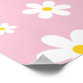 フローラデイジーピンクバースデーパーティー歓迎ポスター ポスター (角)
