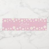 フローラデイジーピンクパーティーウォーターボトルラベル ペットボトルラベル (シングルラベル)