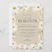 フローラデイジーベビーイン開花クラフト紙シャワー 招待状 (正面)