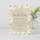 フローラデイジーベビーイン開花クラフト紙シャワー 招待状 (スタンド正面)