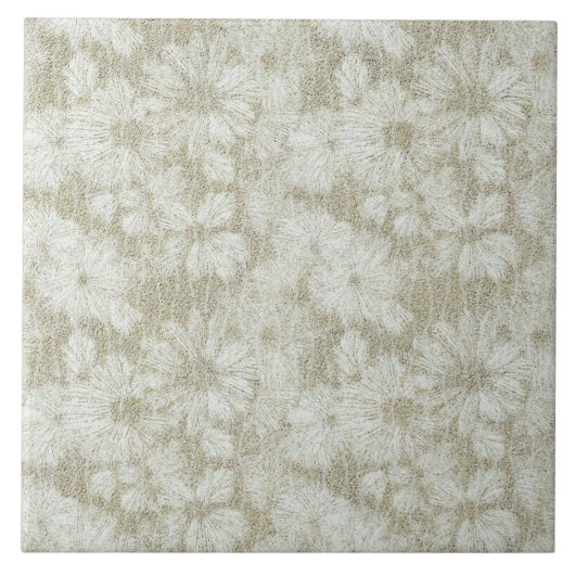 フローラデイジーベルベティクリームテクスチャ タイル (正面)