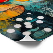 フローラデイジー抽象芸術スタイリッシュアートとシック ポスター (コーナー)