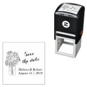 フローラデイジーMason Jar日付を保存結婚する セルフインキングスタンプ (インサイチュ)