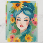 フローラデイドリームポートレートスクラップブック紙 (正面/裏面)