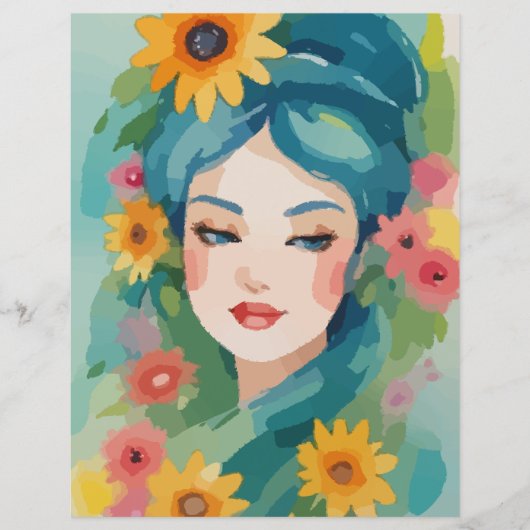 フローラデイドリームポートレートスクラップブック紙 (正面)