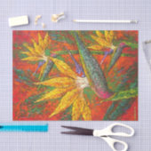 フローラデカップパラダイステクスチャの絵画鳥 薄葉紙 (クラフト)