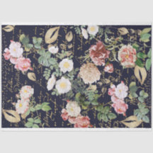 フローラデカップピンク花バラネイビーブルー金ゴールド