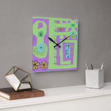 フローラデカールエスニックプリントグリーンパープルブラック