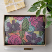 フローラデコップティッシュペーパーピンクパープルパターン 薄葉紙 (ギフト)