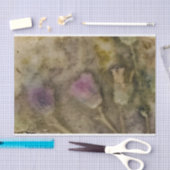 フローラデコページティッシュペーパーグリーンパープルエコ染料 薄葉紙 (クラフト)