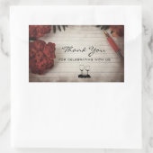 フローラデザインお世話祝になっております 長方形シール (バッグ)