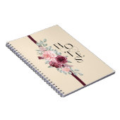 フローラデザインとリボンのピンクと黒 ノートブック (右側)
