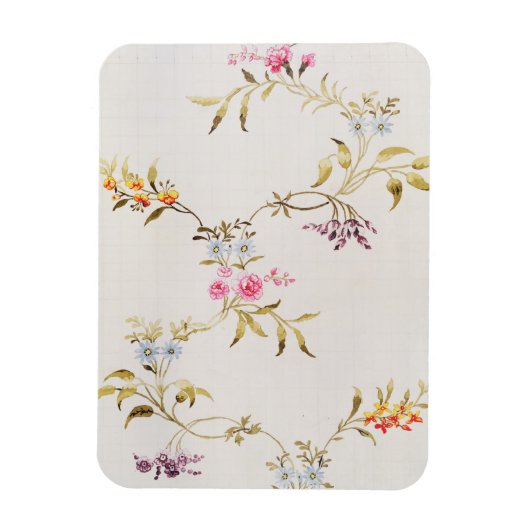 フローラデザインのカーネーションとシルクmのためのバラ マグネット (縦)