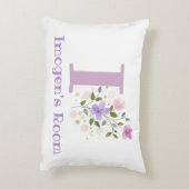 フローラデザインの名前とイニシャル。かわいらし アクセントクッション (裏面(縦))