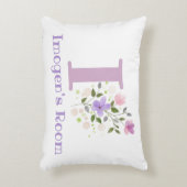 フローラデザインの名前とイニシャル。かわいらし アクセントクッション (正面(垂直))