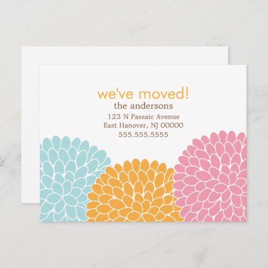 フローラデザインの移動告知 案内ポストカード (正面/裏面)