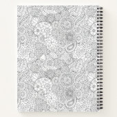 フローラデザインの色付けページスパイラルノート ノートブック (裏面)