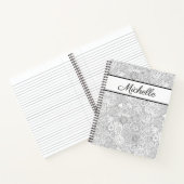 フローラデザインの色付けページスパイラルノート ノートブック (内部)