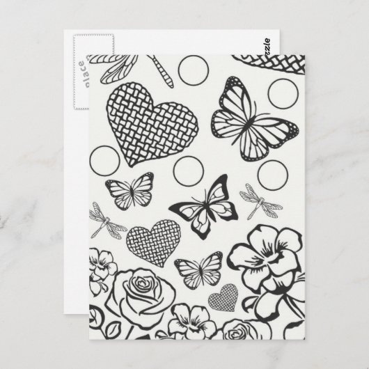 フローラデザインはがきの色を自分で設定する ポストカード (正面/裏面)