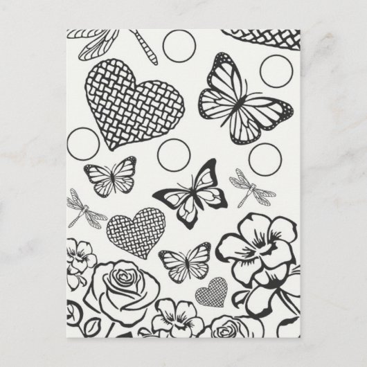 フローラデザインはがきの色を自分で設定する ポストカード (正面)