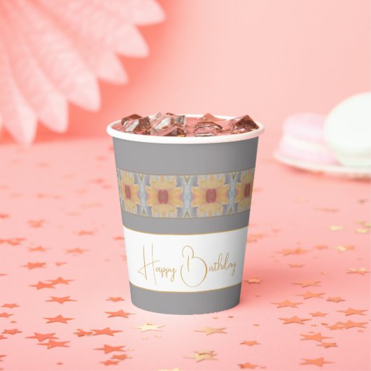 フローラデザインイン桃 紙コップ (インサイチュ)