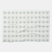 フローラデザインイン青と緑 キッチンタオル (横)